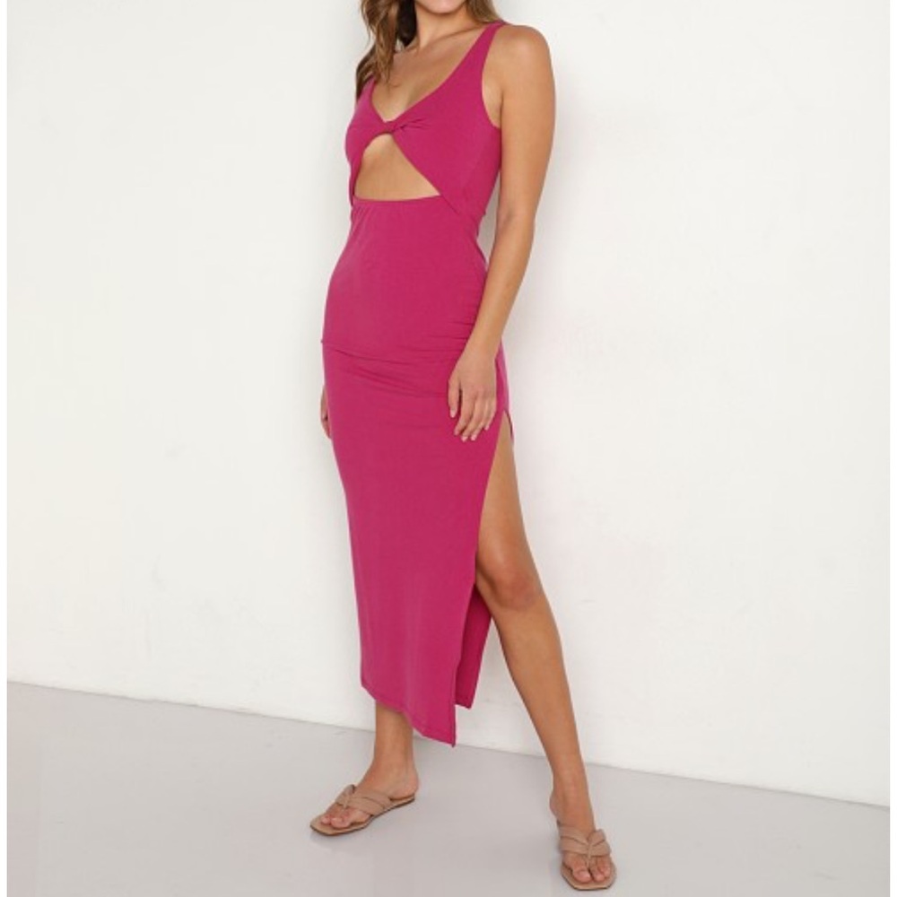 L*Space Pink Asymmetrical Bodycon Dress with Slit